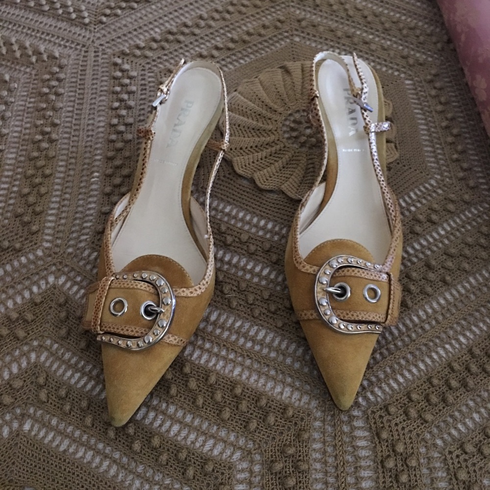 Prada Shoes yellow with a buckle